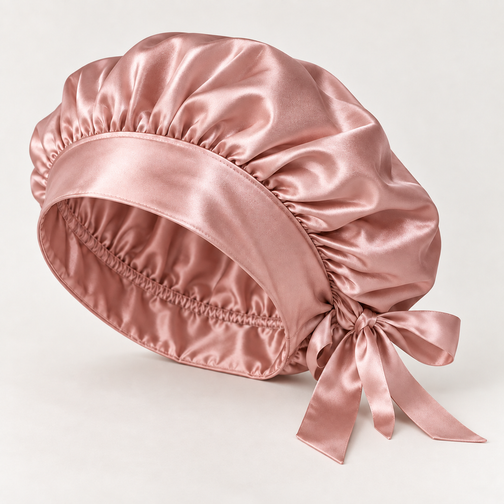 Keimi Bloom 22 Momme Mulberry Silk Ribbon-Tie Bonnet