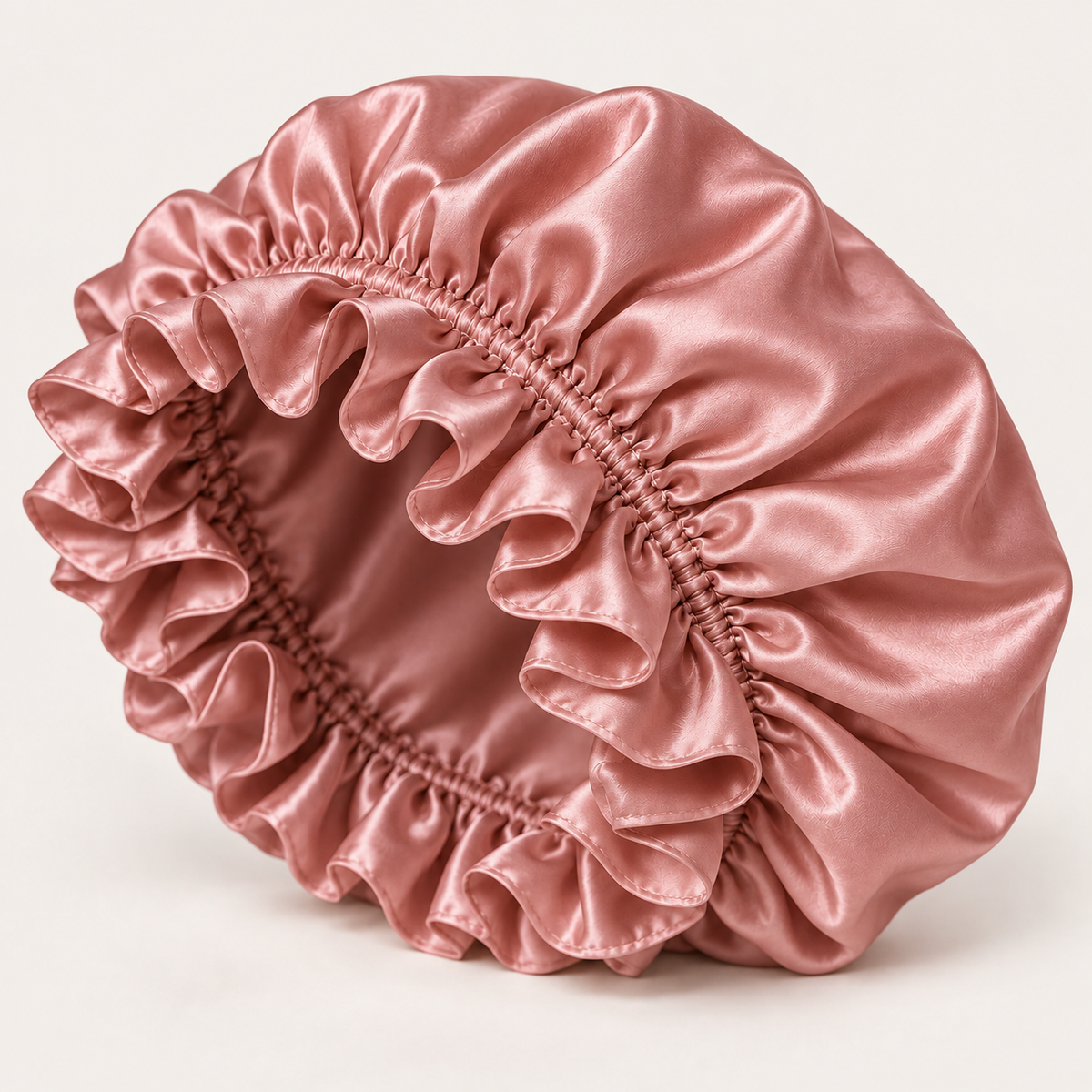 KEIMI BLOOM 22 Momme Mulberry Silk Ruffled-Edge Bonnet