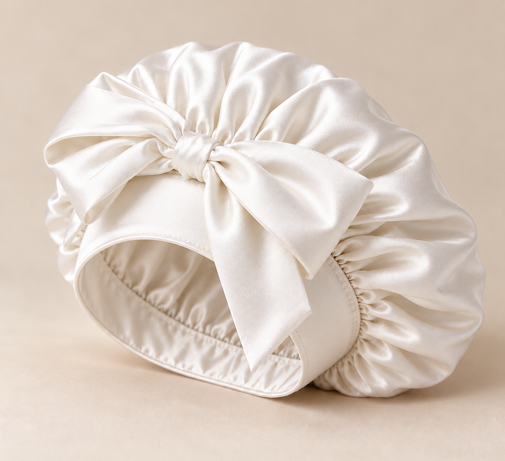 Keimi Bloom 22 Momme Double-Layer Silk Elastic-Band Bonnet
